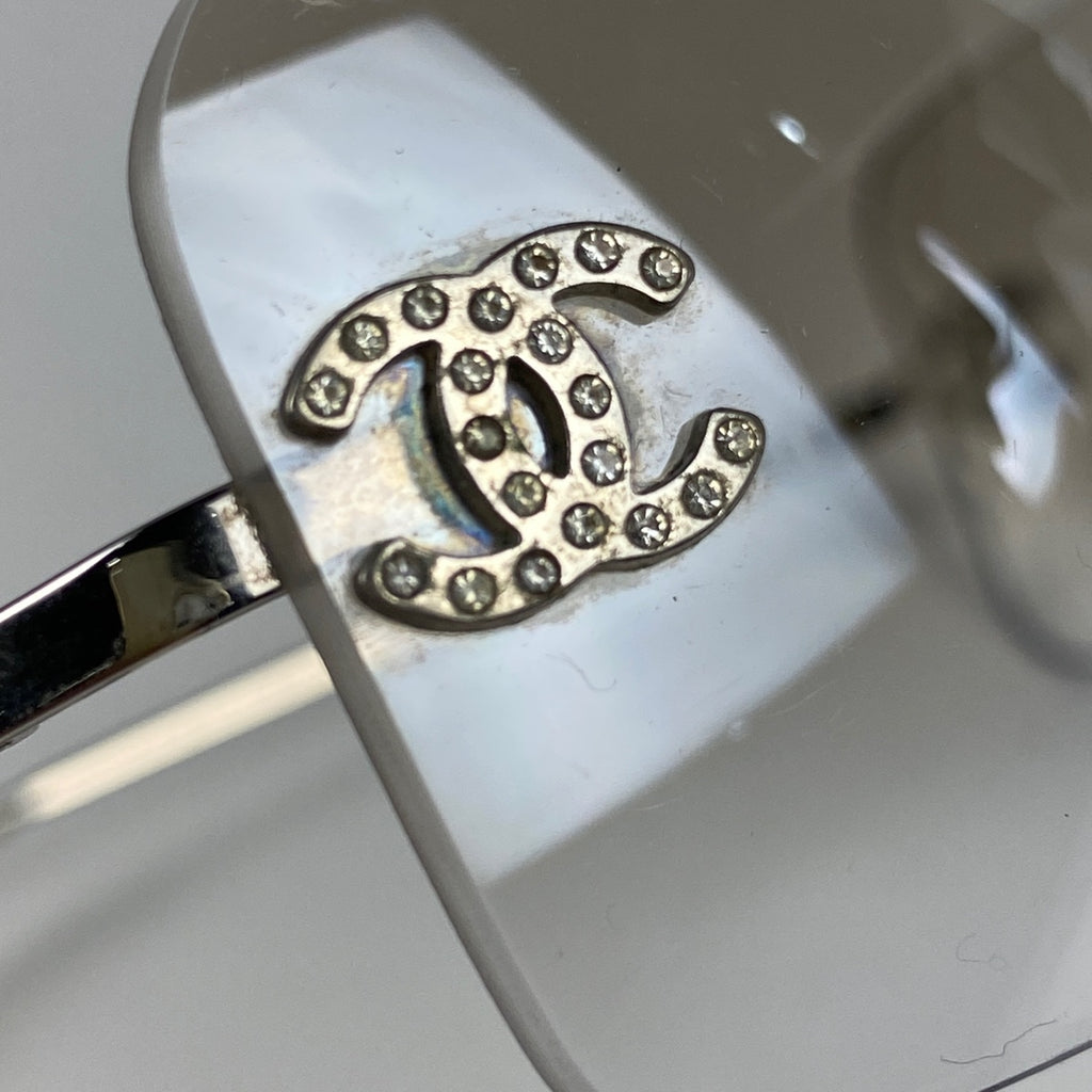 CHANEL サングラス リムレス ココマーク ラインストーン シルバー クリア バイセル公式】シャネル ココマーク サングラス ラインストーン