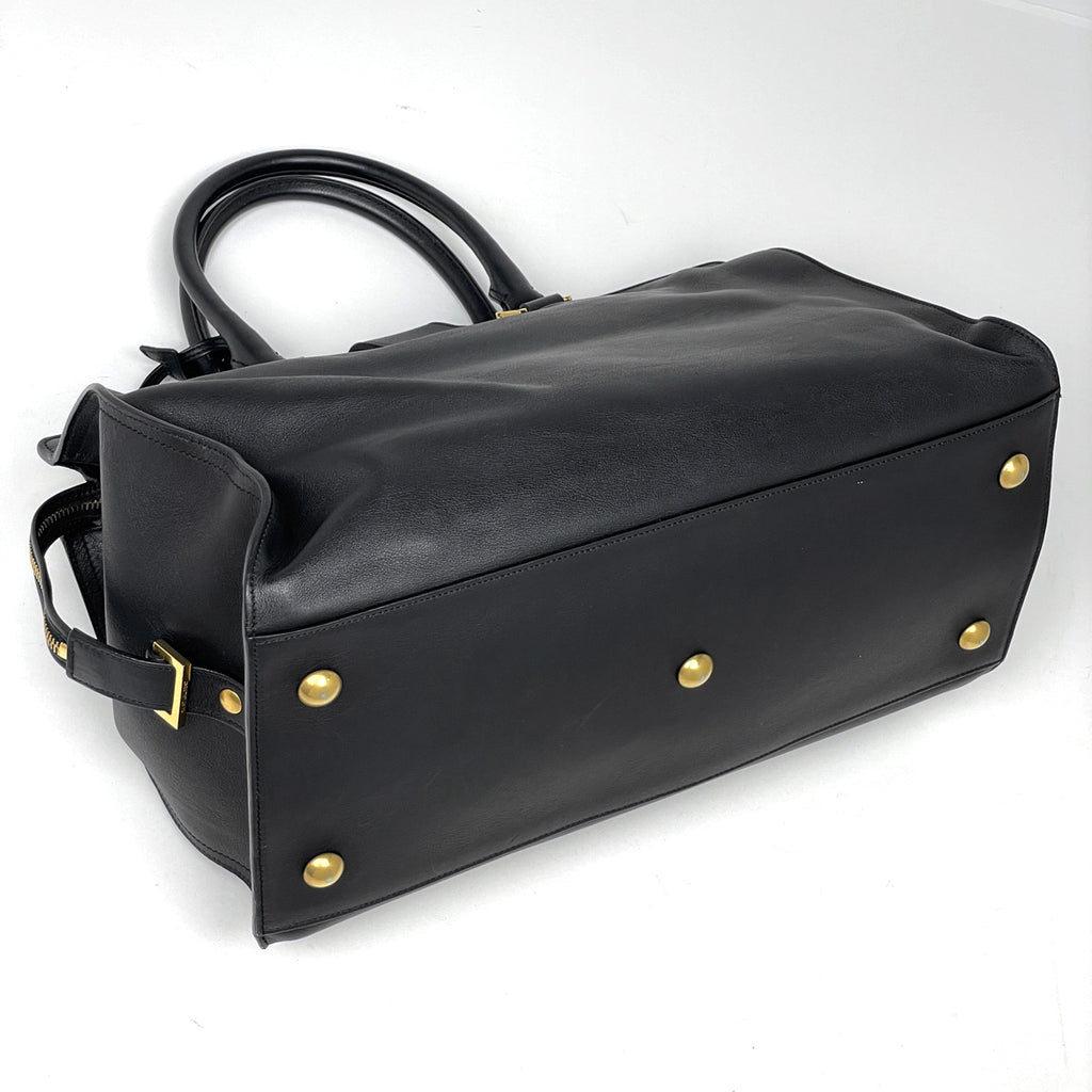 サンローラン プチカバス トートバッグ ハンドバッグ Yライン トートバッグ レザー ブラック レディース 【中古】brbag