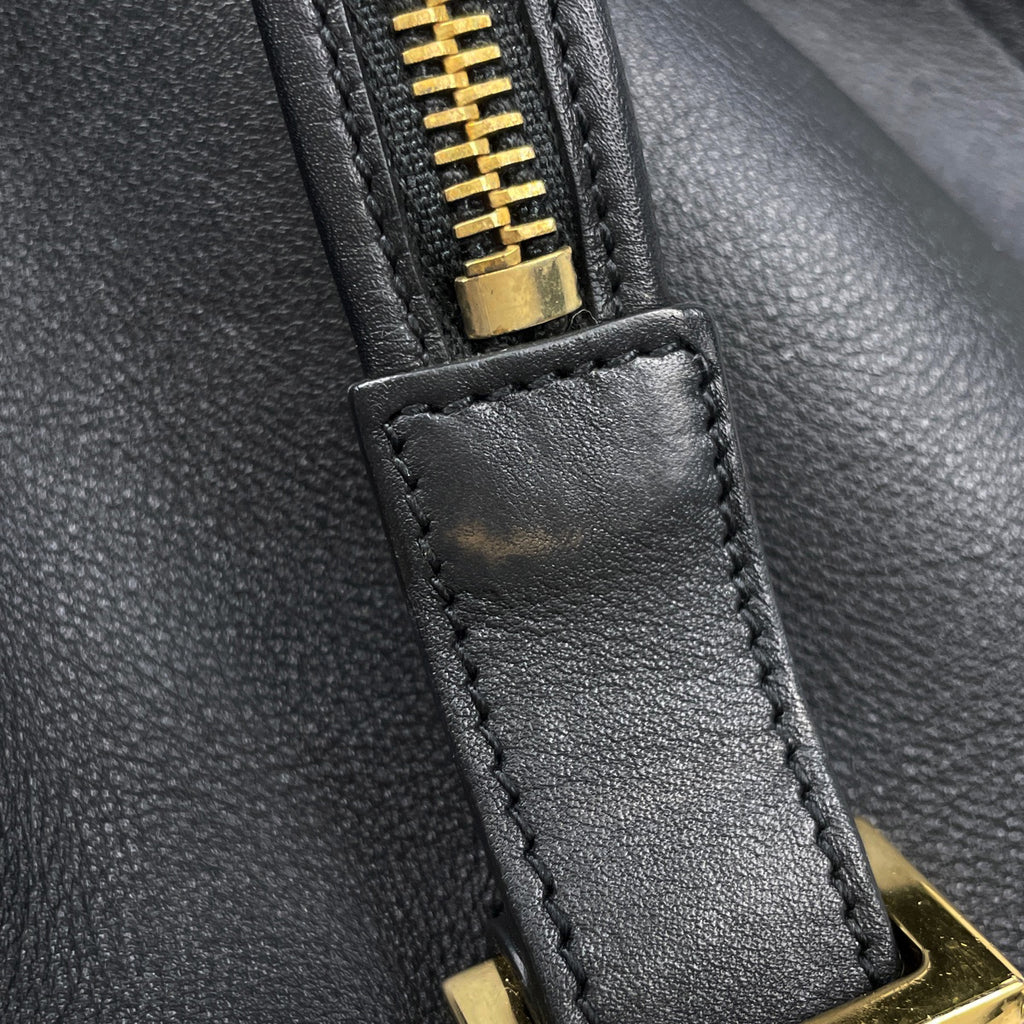 サンローラン プチカバス トートバッグ ハンドバッグ Yライン トートバッグ レザー ブラック レディース 【中古】brbag