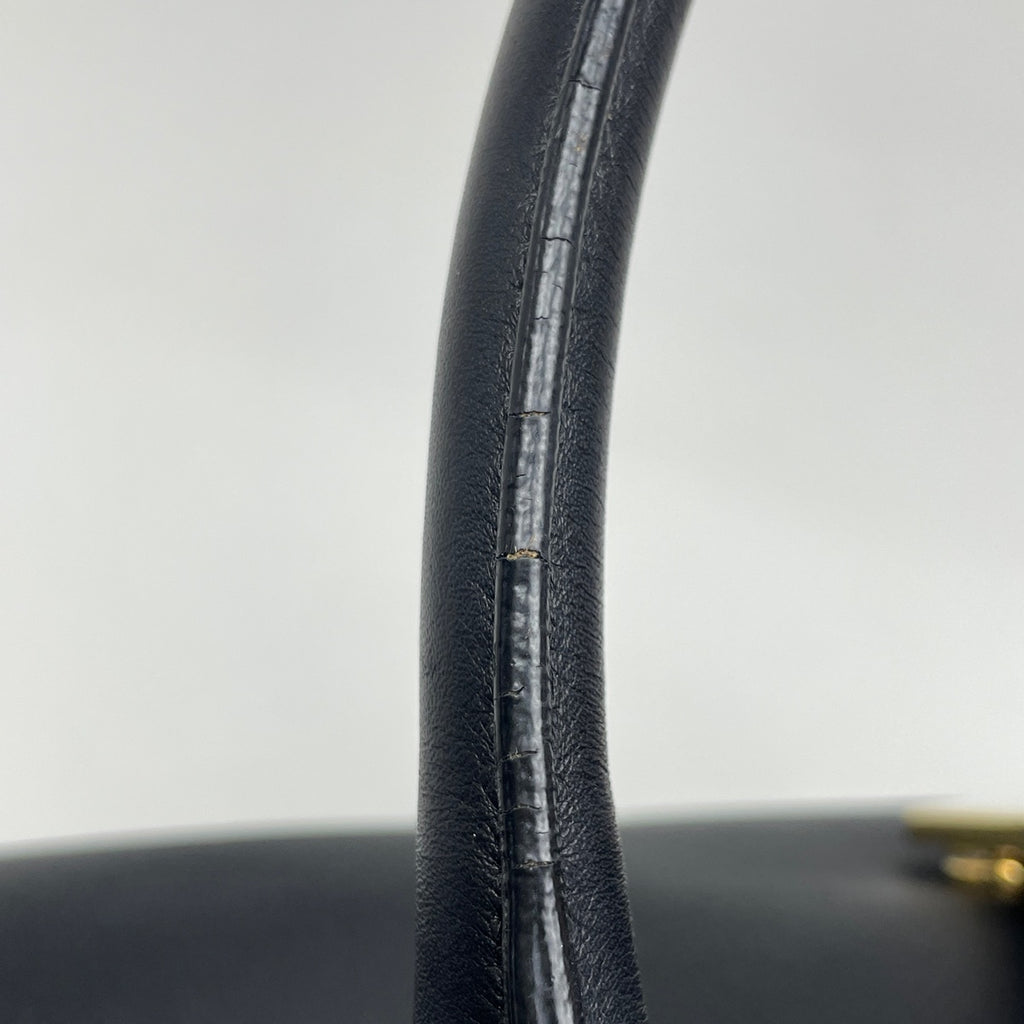 サンローラン プチカバス トートバッグ ハンドバッグ Yライン トートバッグ レザー ブラック レディース 【中古】brbag
