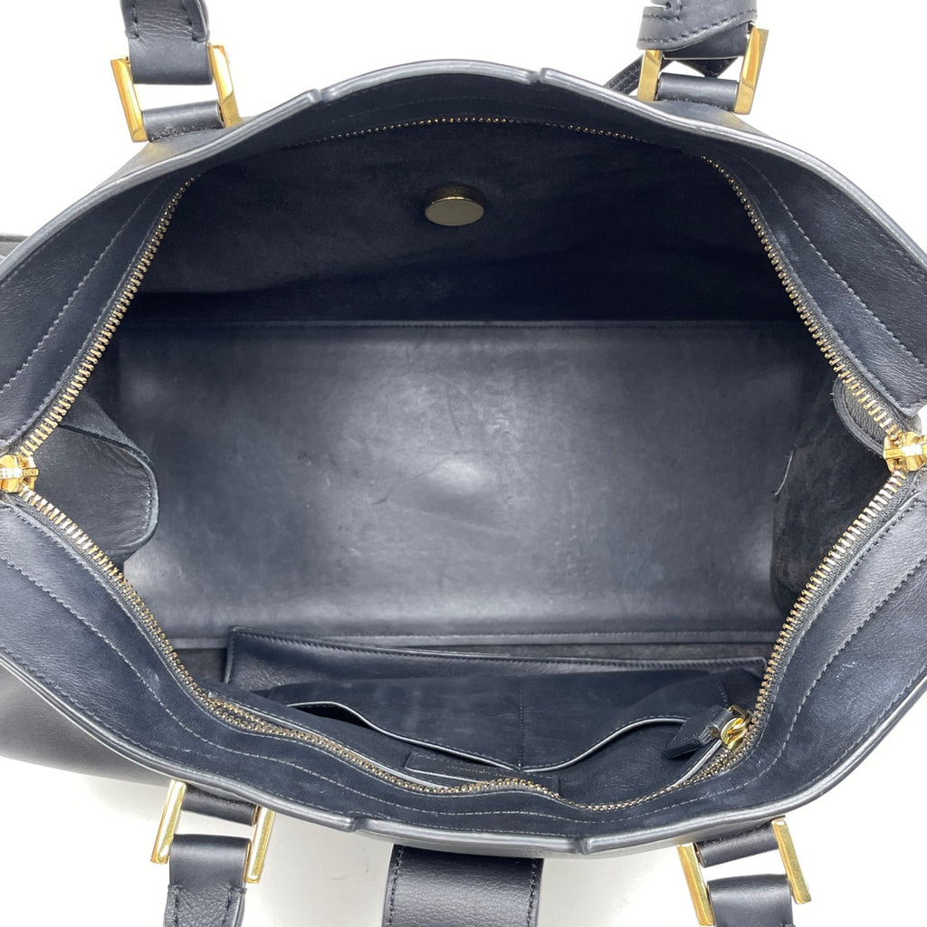 サンローラン プチカバス トートバッグ ハンドバッグ Yライン トートバッグ レザー ブラック レディース 【中古】brbag