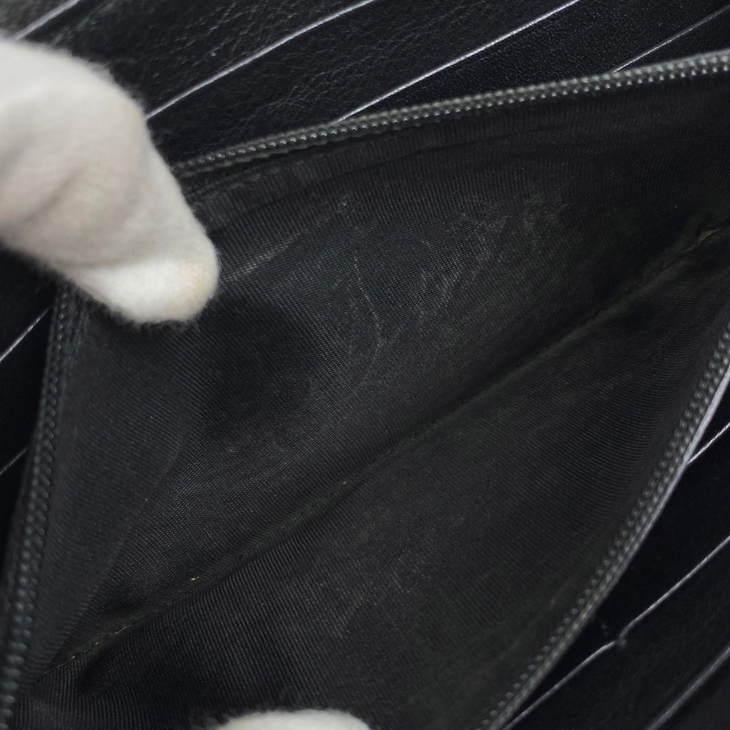 グッチ グッチシマ 長財布 ラウンドファスナー 長財布 シマレザー ブラック 332747 レディース 【中古】 brbag