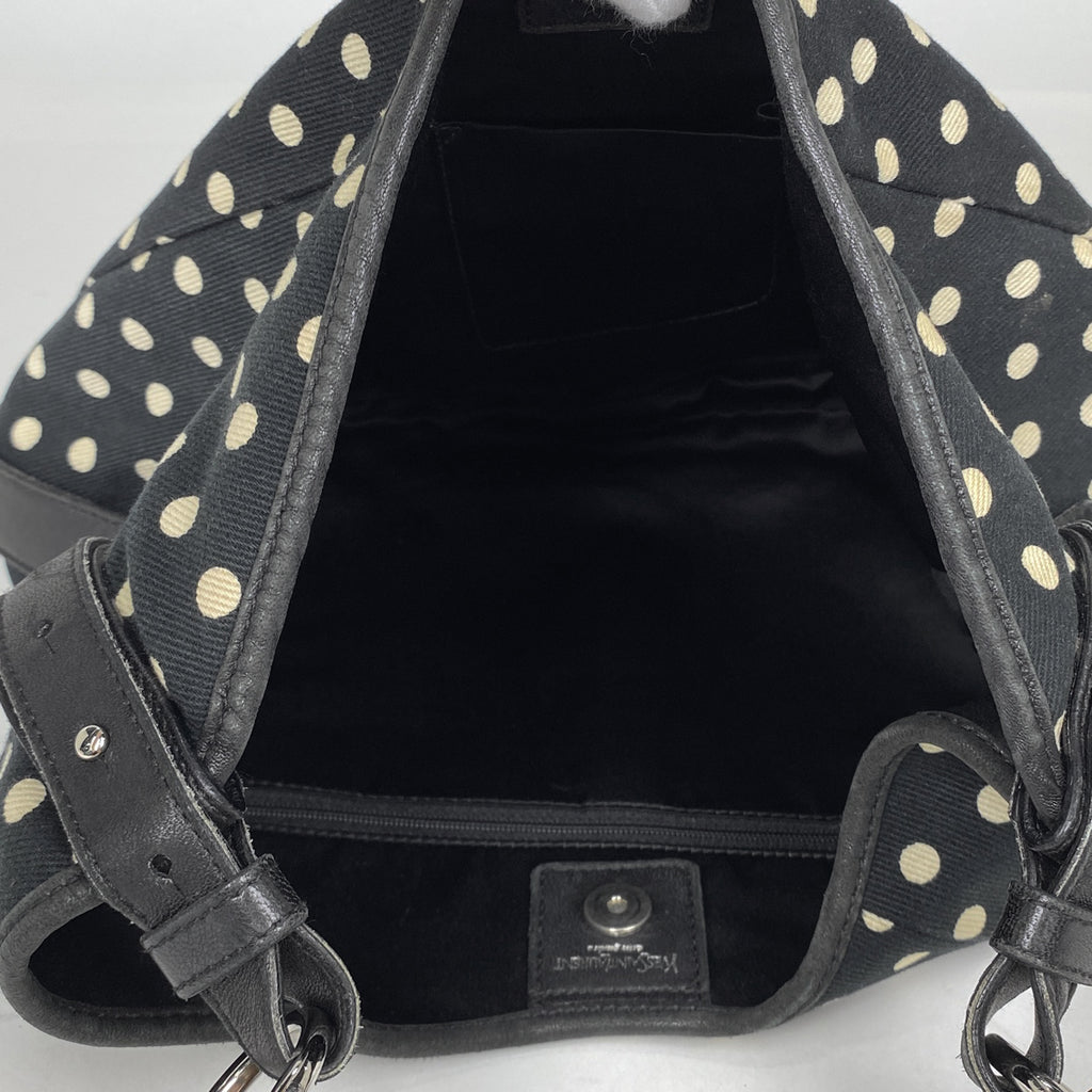 イヴ・サンローラン モンバサ ショルダーバッグ YSL リヴゴーシュ ロゴ ワンショルダー ドット ショルダーバッグ キャンバス ブラック 135202 レディース 【中古】brbag