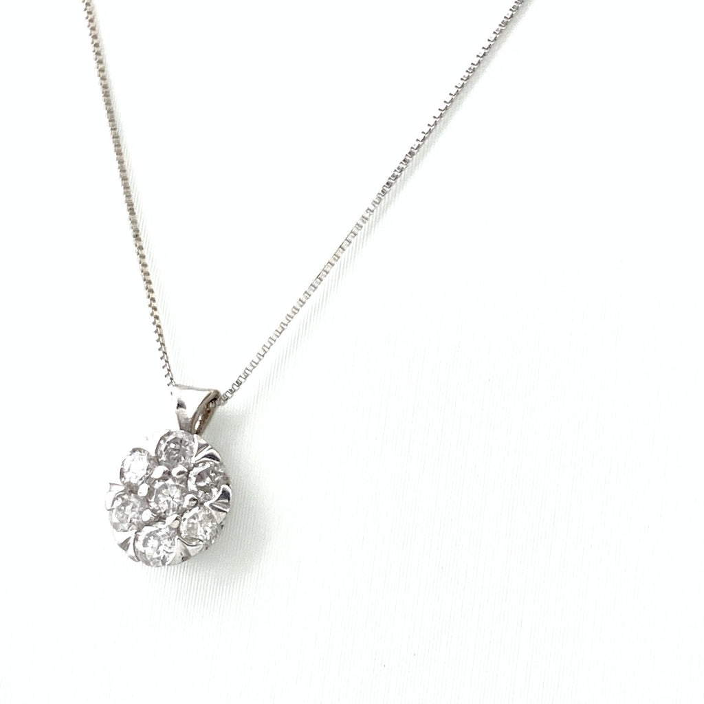 メレダイヤ デザインネックレス ペンダント ネックレス K18 ダイヤモンド レディース 【中古】nbjwl