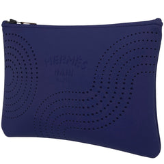 エルメス ネオバン ゼン オ ソレイユ MM メイク コスメ 小物入れ アクセサリーポーチ ナイロン マリン(ブルー) レディース 【中古】 brbag