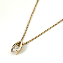 ダイヤモンド デザインネックレス YG イエローゴールド ペンダント ネックレス K18 ダイヤモンド レディース 【中古】 
 ラッピング可