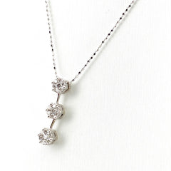 【在庫一掃】 メレダイヤ デザインネックレス WG ホワイトゴールド ペンダント ネックレス K18 WG ダイヤモンド レディース 【中古】nbjwl