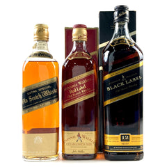 ジョニーウォーカー JOHNNIE WALKER ブラックラベル エクストラスペシャル 金キャップ レッドラベル ブラックラベル 12年 エクストラスペシャル 黒キャップ スコッチ 760ml ウイスキー セット 【古酒】