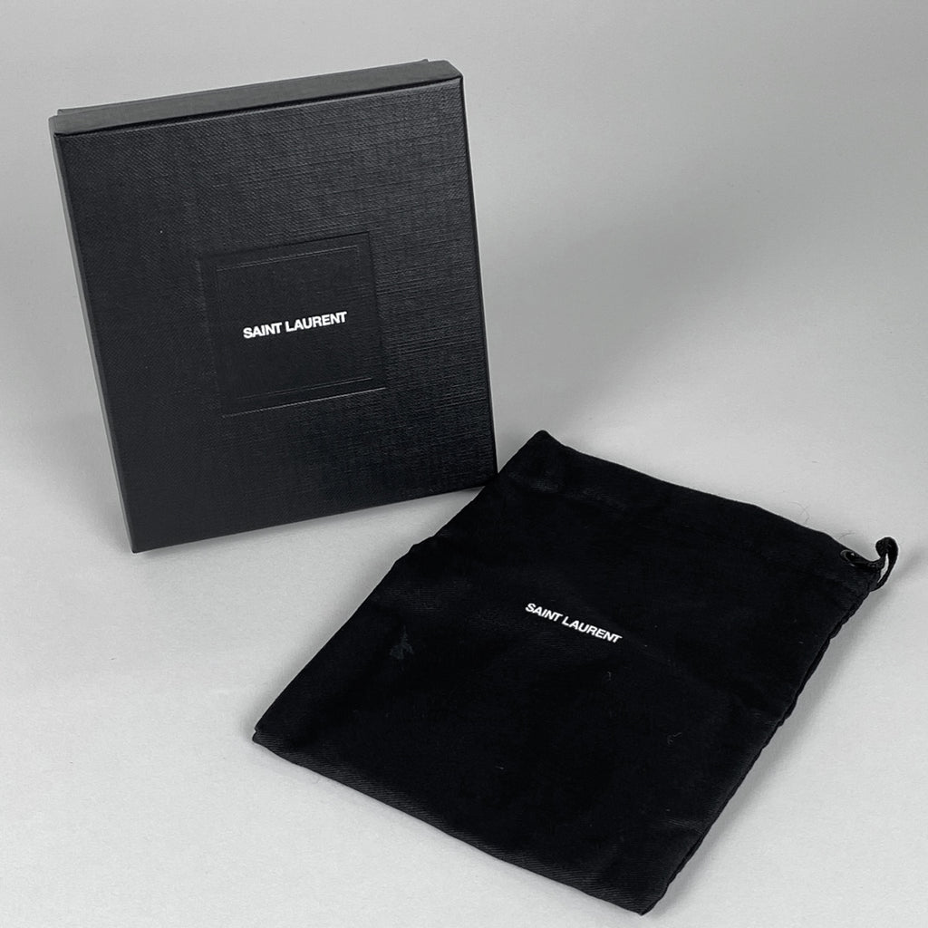 イヴ・サンローラン ロゴ カードケース パスケース カードケース レザー ブラック 352908 レディース 【中古】brbag