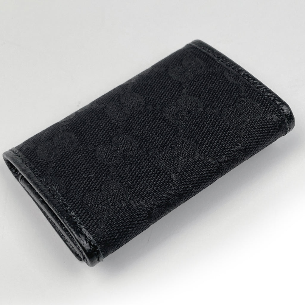 グッチ GG柄 6連 キーケース ロゴ キーリング 鍵 キーケース GGキャンバス ブラック 127048 レディース 【中古】brbag