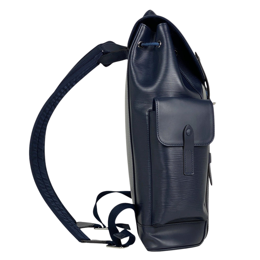 ルイ・ヴィトン クリストファー MM バックパック デイパック リュック エピ ブルーマリーヌ M58868 メンズ 【中古】brbag