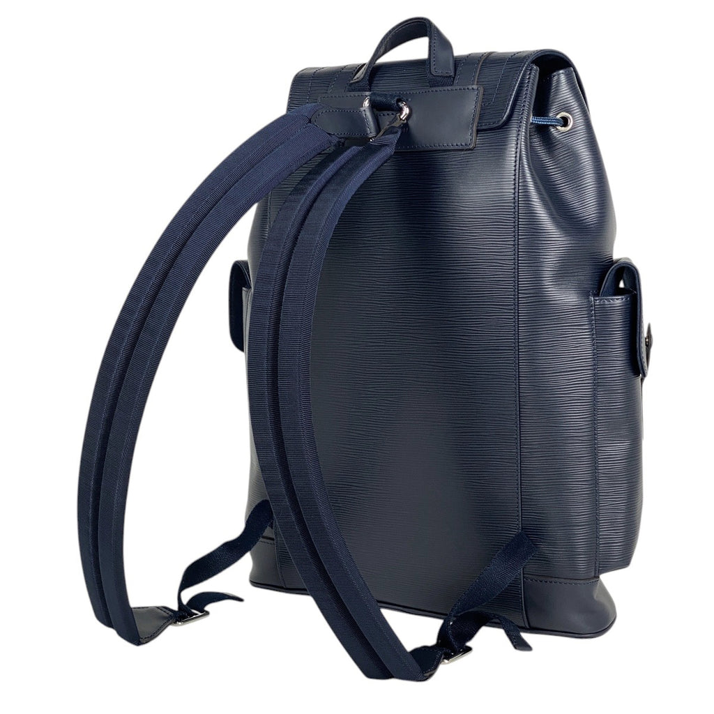 ルイ・ヴィトン クリストファー MM バックパック デイパック リュック エピ ブルーマリーヌ M58868 メンズ 【中古】brbag