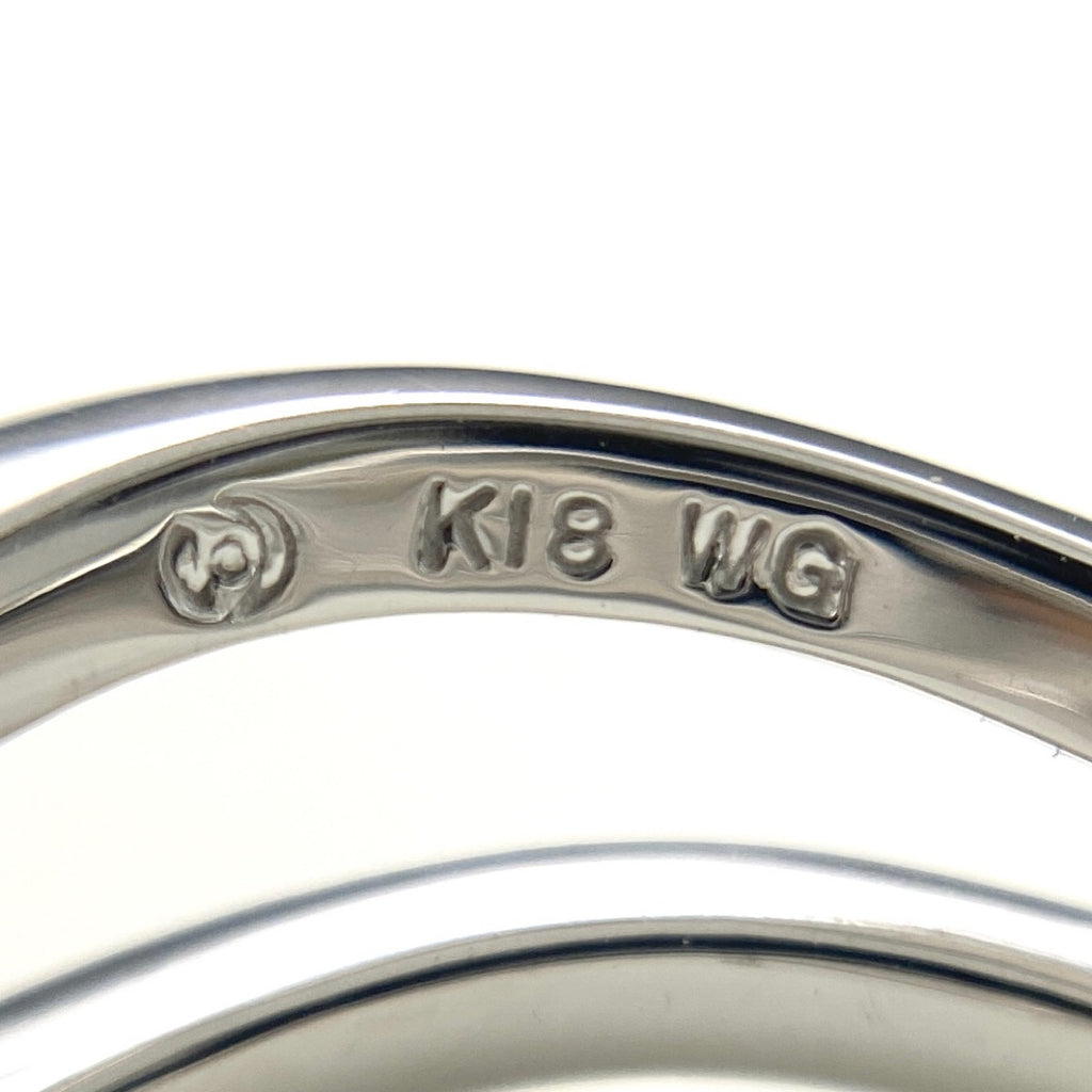 タサキ パール デザインリング WG ホワイトゴールド 指輪 メレダイヤ 真珠 リング 12.5号 K18 WG パール レディース 【中古】brjwl
