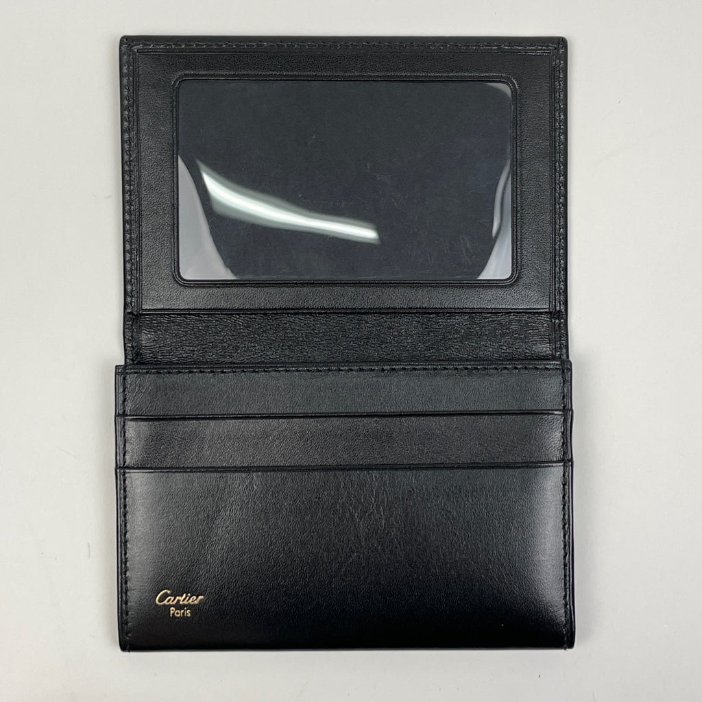 カルティエ マストライン カードケース パスケース 名刺入れ カード入れ カードケース レザー ブラック レディース 【中古】brbag