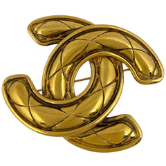 シャネル ココマーク ブローチ マトラッセ ブローチ GP ゴールド レディース 【中古】bracc