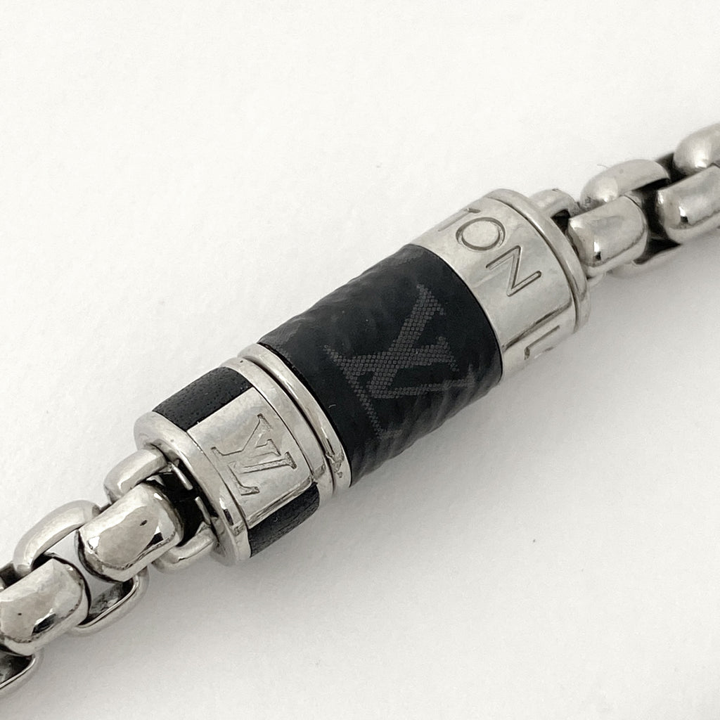 ルイ・ヴィトン エクリプス ブレスレット 腕輪 ブレスレット シルバー レザー シルバー レディース 【中古】bracc