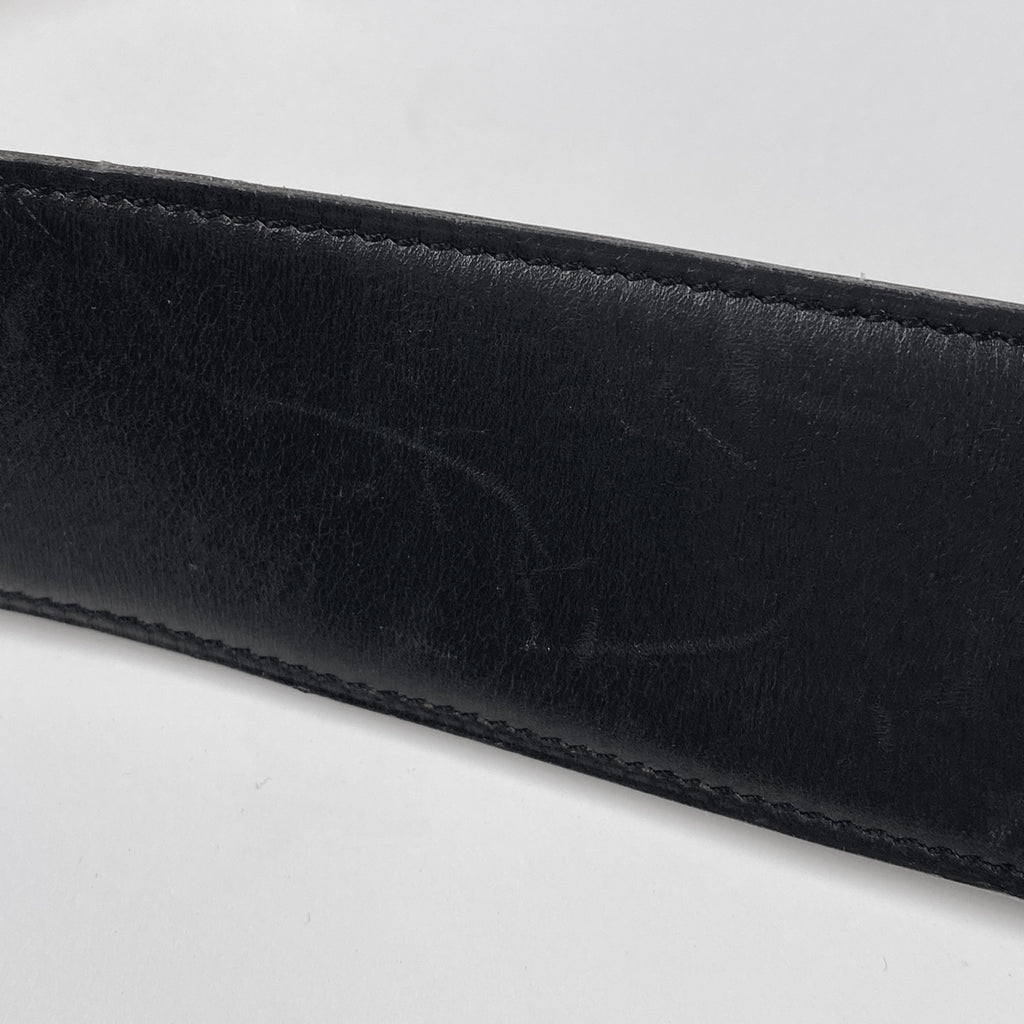 エルメス コリエ ド シアン メドール ベルト 〇U刻印 ベルト レザー ブラック レディース 【中古】brbag