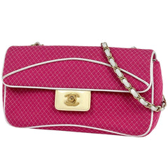 シャネル ココマーク チェーン ショルダーバッグ ワンショルダー ショルダーバッグ ファブリック ピンク ホワイト レディース 【中古】brbag