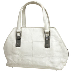 シャネル チョコバー ハンドバッグ ココマーク ハンドバッグ レザー ホワイト レディース 【中古】brbag