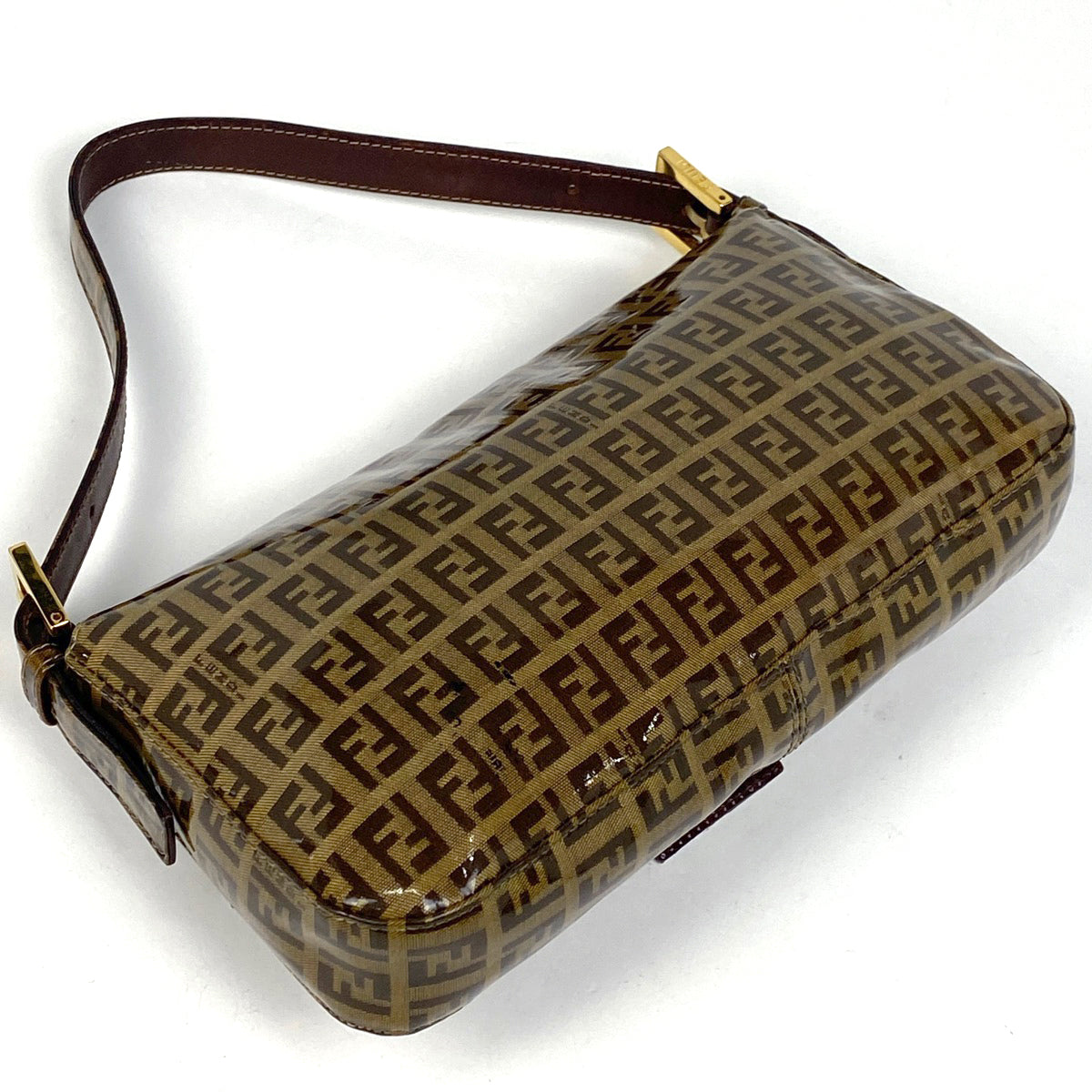 フェンディ　ブランド　ブラウン　ハンドバッグ　ズッキーノ　ミニ　お洒落 FENDI - 極 美品 FENDI フェンディ マンマバケット ズッキーノ