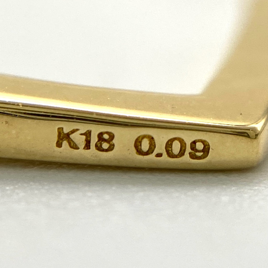 ハートモチーフ デザインピアス YG イエローゴールド フープ ピアス K18 ダイヤモンド レディース 【中古】nbjwl