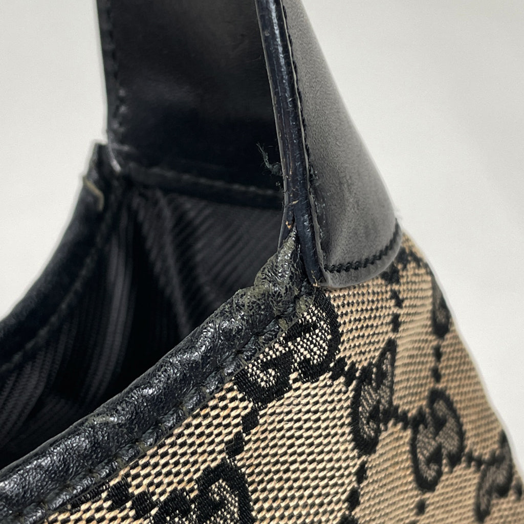 グッチ ジャッキーライン ショルダーバッグ ハンドバッグ GG柄 ショルダーバッグ GGキャンバス ベージュ ブラック 0013306 レディース 【中古】brbag