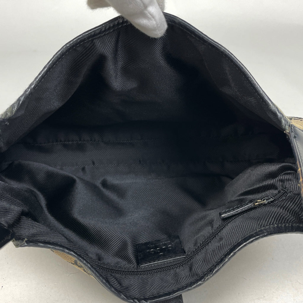 グッチ ジャッキーライン ショルダーバッグ ハンドバッグ GG柄 ショルダーバッグ GGキャンバス ベージュ ブラック 0013306 レディース 【中古】brbag
