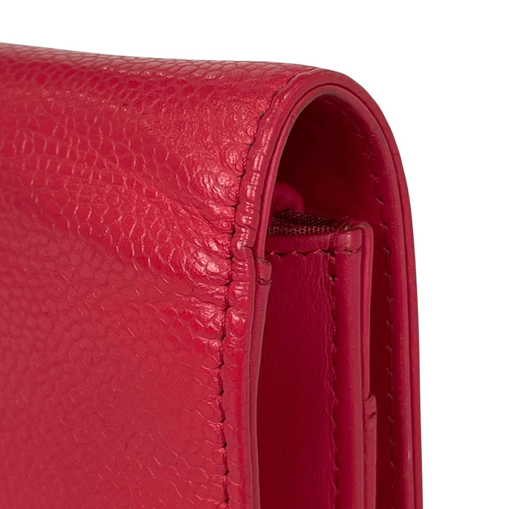 シャネル ココマーク チェーン ウォレット 財布 チェーンウォレット キャビアスキン レッド レディース 【中古】brbag