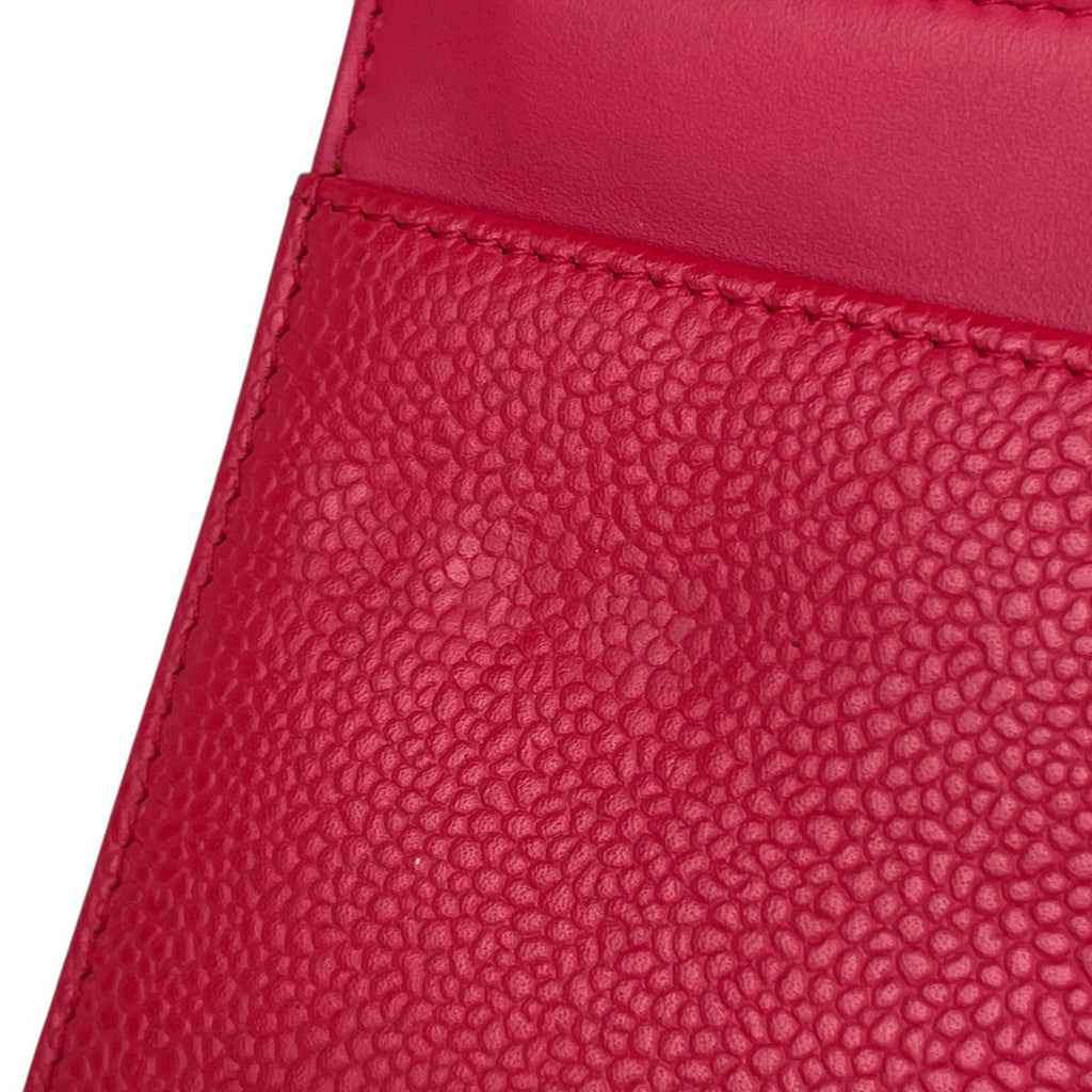 シャネル ココマーク チェーン ウォレット 財布 チェーンウォレット キャビアスキン レッド レディース 【中古】brbag