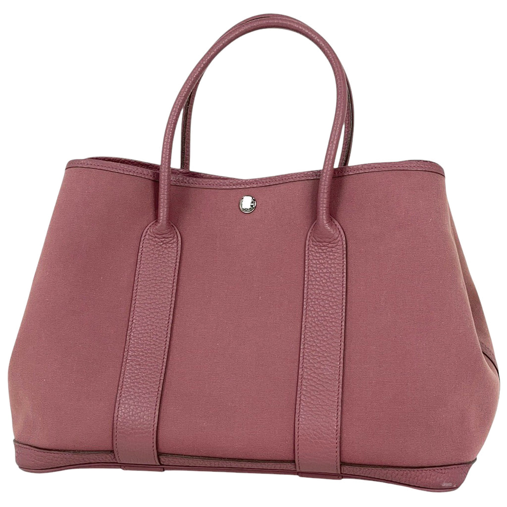 エルメス ガーデンパーティ PM ハンドバッグ トートバッグ トワルオフィシエ ローズウッド □O レディース 【中古】 brbag