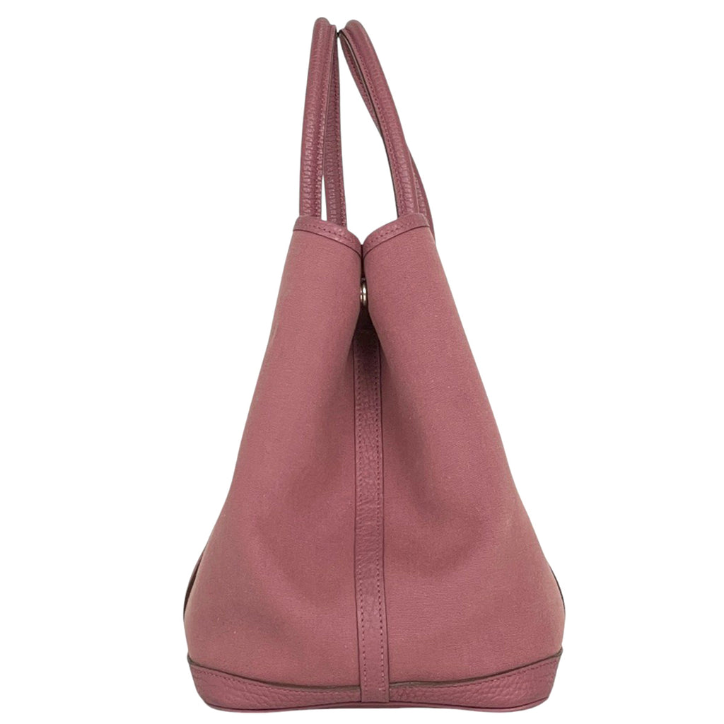 エルメス ガーデンパーティ PM ハンドバッグ トートバッグ トワルオフィシエ ローズウッド □O レディース 【中古】 brbag