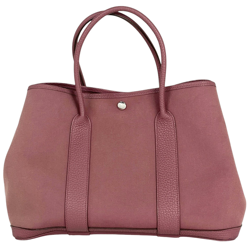 エルメス ガーデンパーティ PM ハンドバッグ トートバッグ トワルオフィシエ ローズウッド □O レディース 【中古】 brbag
