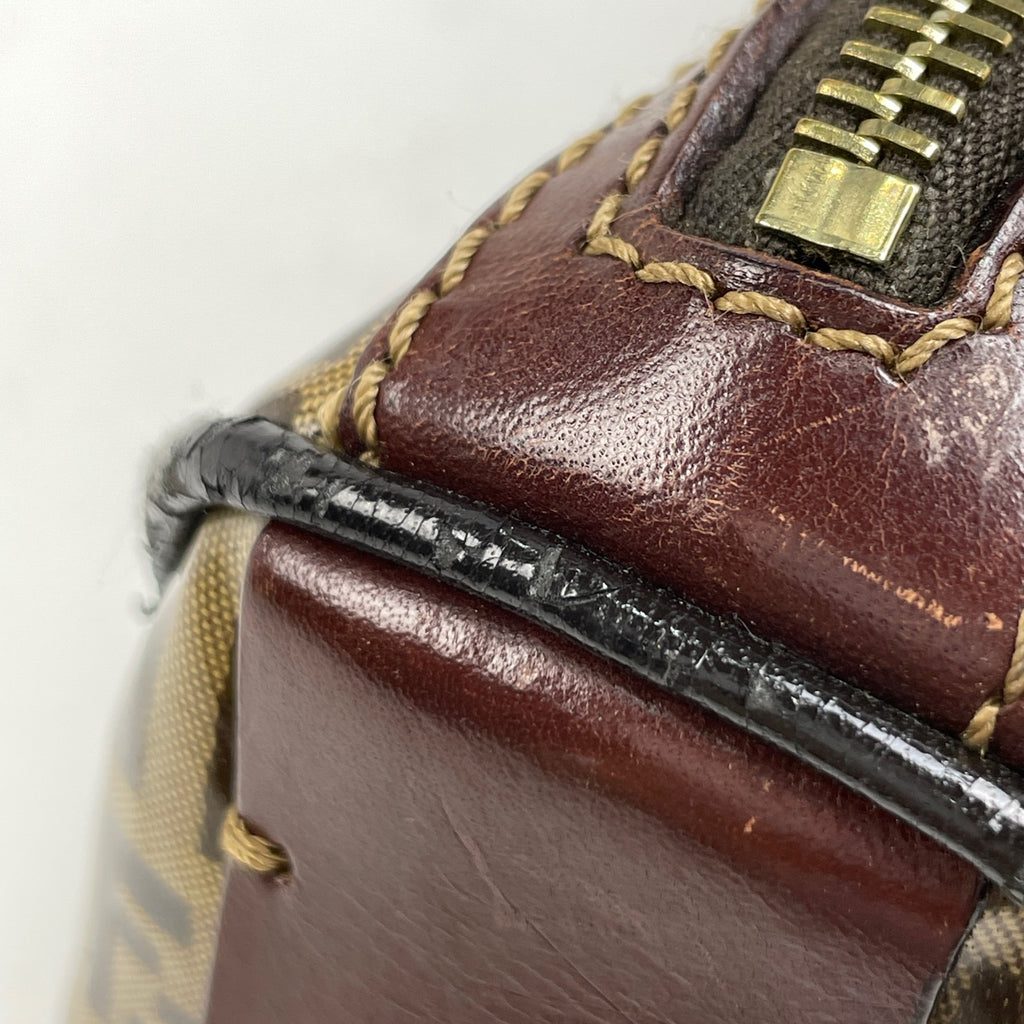 【ジャンク品】フェンディ ズッキーノ柄 ハンドバッグ ミニボストン ハンドバッグ コーティングキャンバス ブラウン 16327 レディース 【中古】brbag