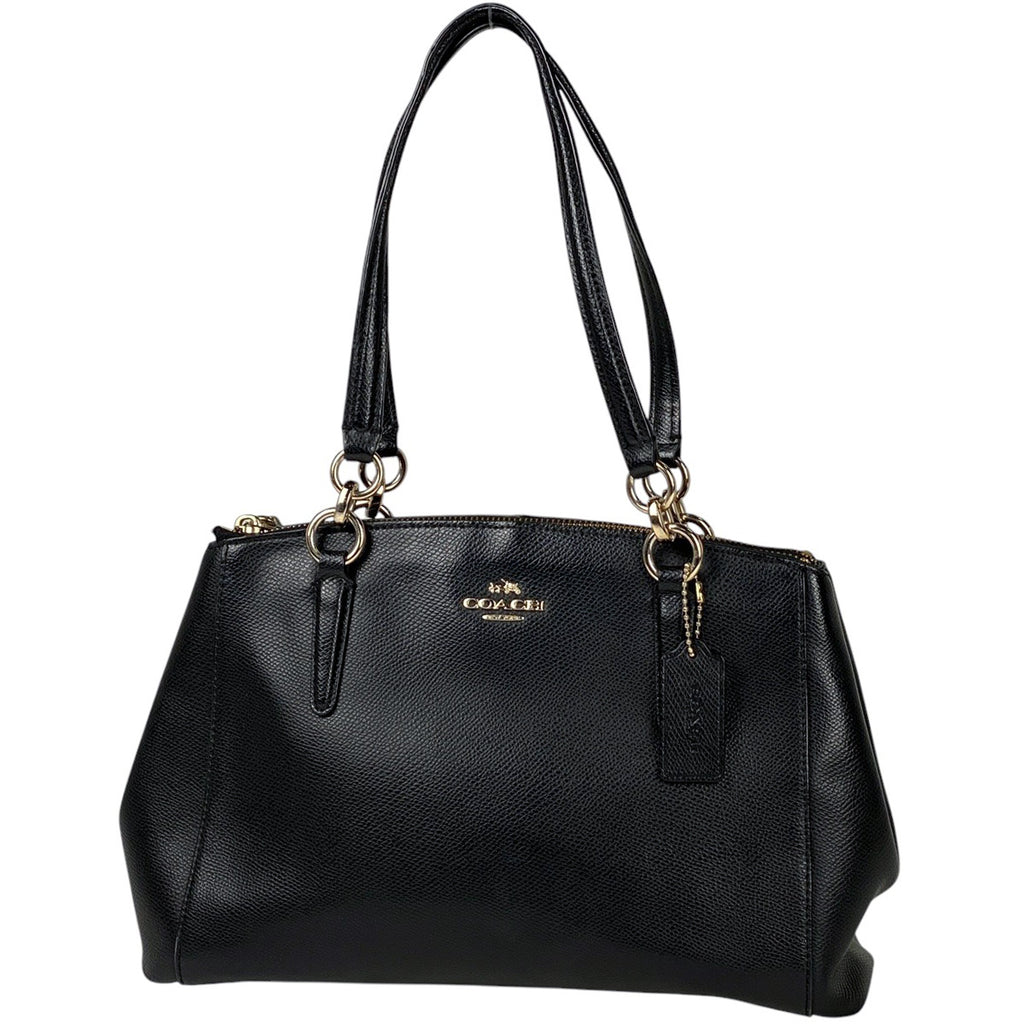 Coach ロゴ入り レザーハンドバッグ