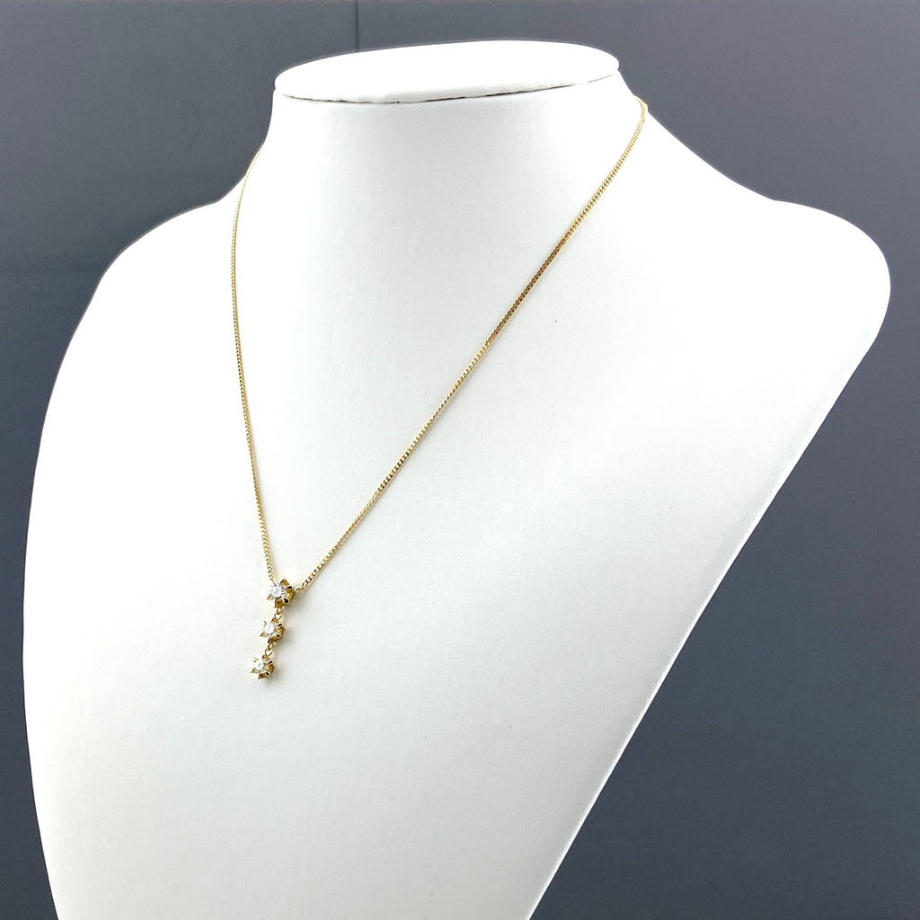 メレダイヤ デザインネックレス YG イエローゴールド ペンダント ネックレス K18 750 ダイヤモンド レディース 【中古】nbjwl