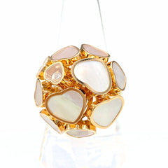 ショパール ハッピーハート リング PG ピンクゴールド 指輪 シェル メレダイヤ リング 20号 750 シェル ダイヤモンド メンズ 【中古】brjwl