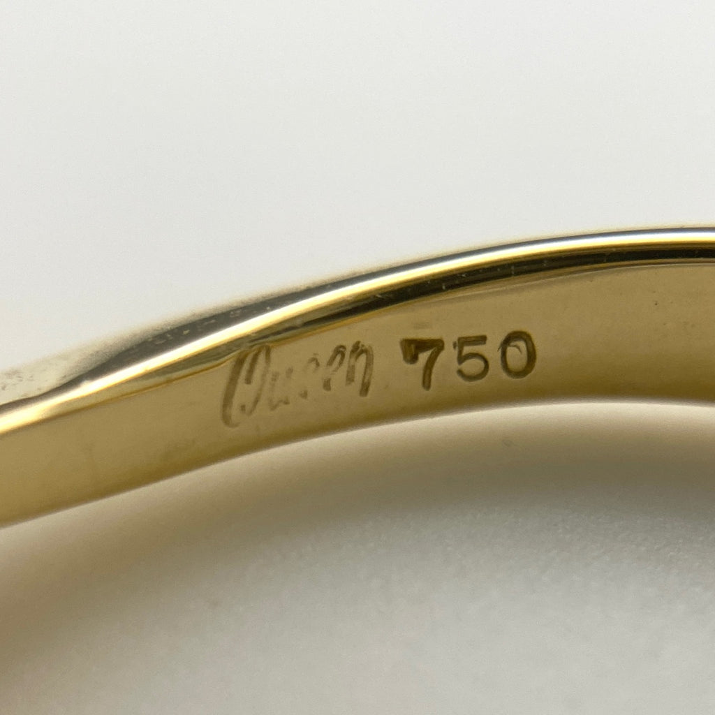 クイーン パール デザインリング YG イエローゴールド 指輪 真珠 リング 11.5号 750 パール ダイヤモンド レディース 【中古】brjwl