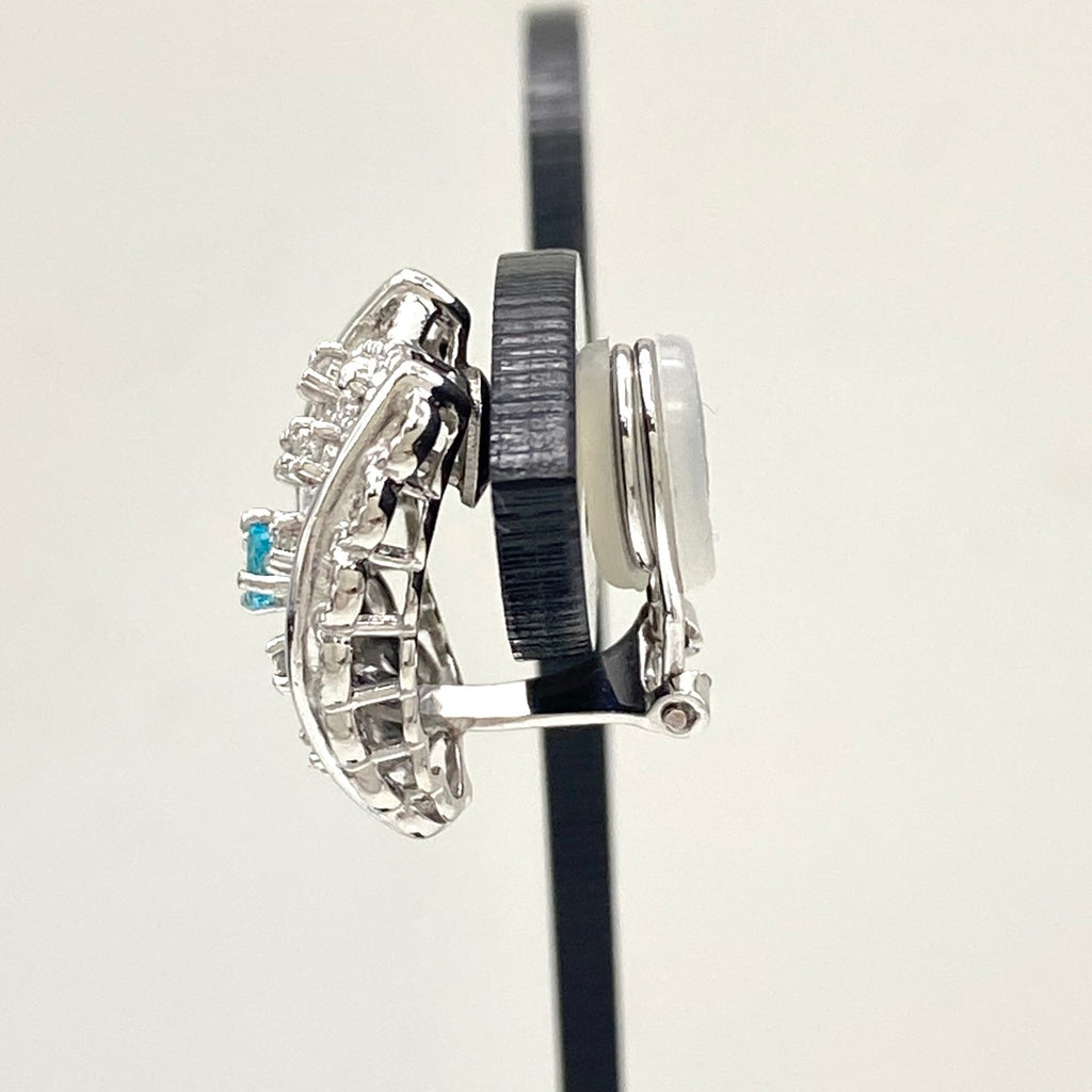 トルマリン デザインイヤリング プラチナ メレダイヤ イヤリング Pt900 トルマリン ダイヤモンド レディース 【中古】nbjwl