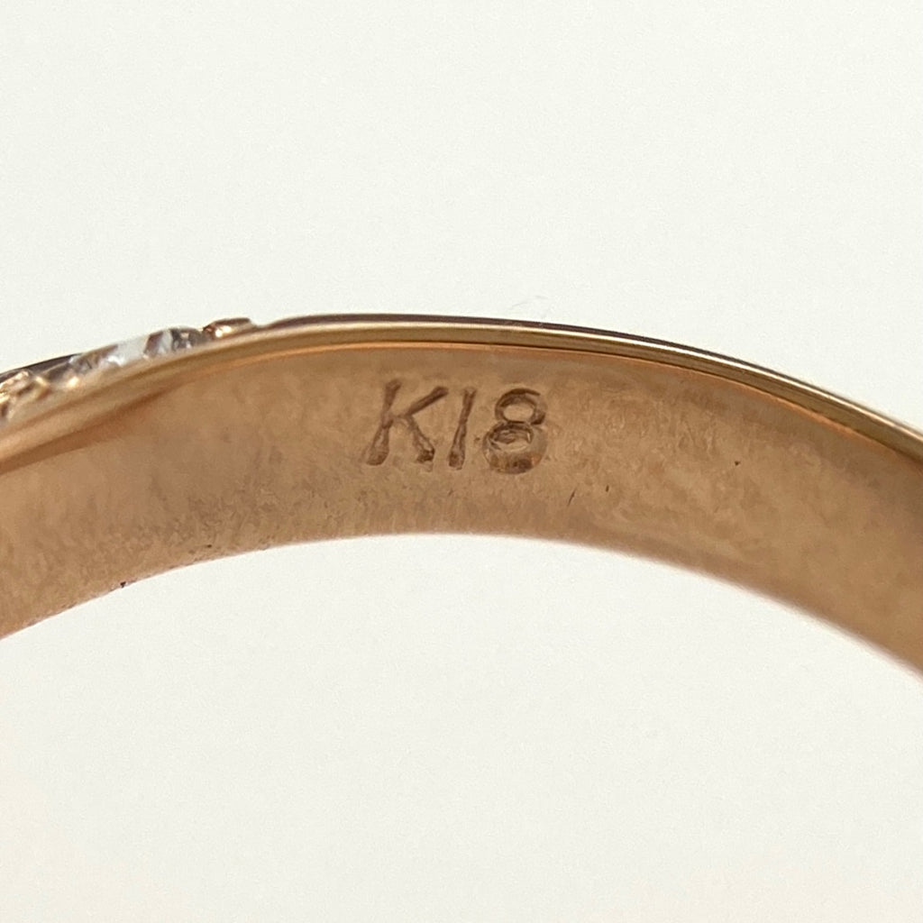 メレダイヤ デザインリング 指輪  リング 15号 K18 ダイヤモンド レディース 【中古】nbjwl
