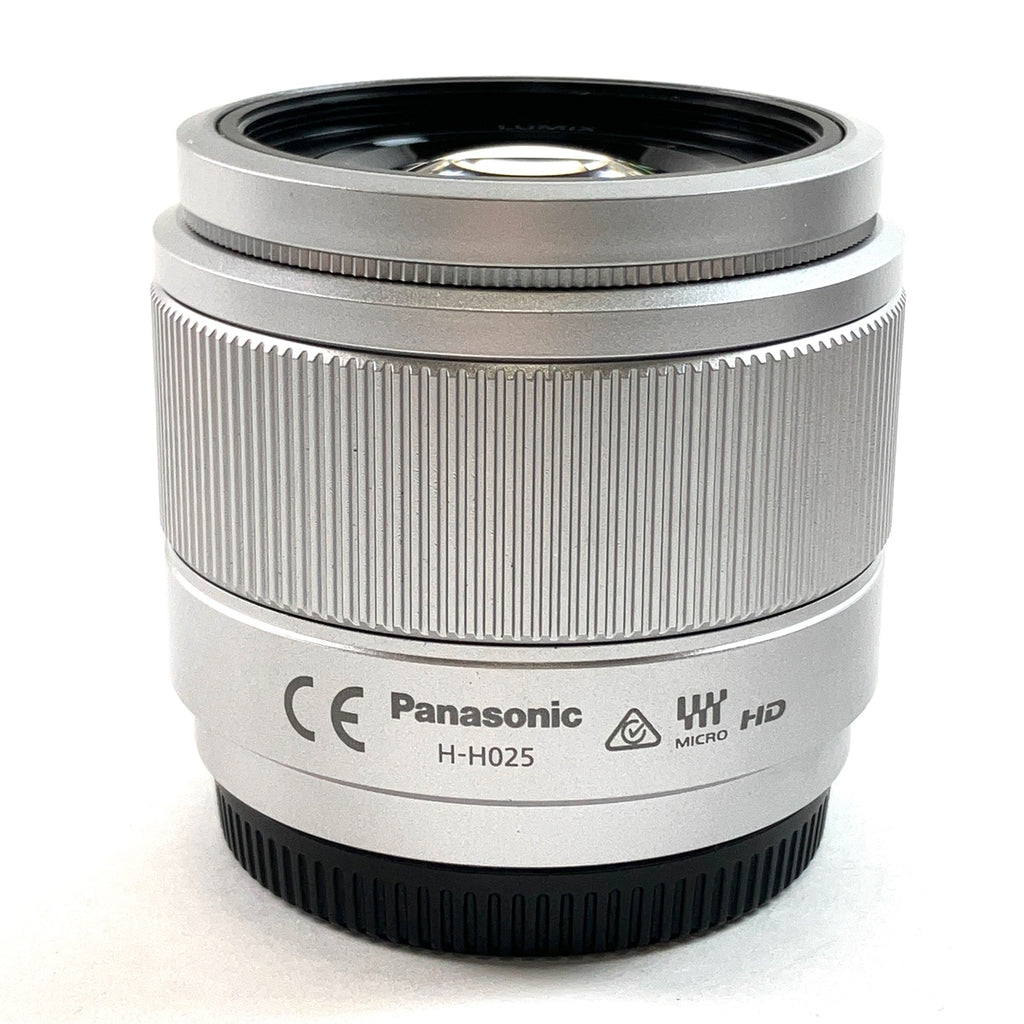 パナソニック Panasonic LUMIX G 25mm F1.7 ASPH. H-H025-S シルバー 一眼カメラ用レンズ（オートフォーカス） 【中古】