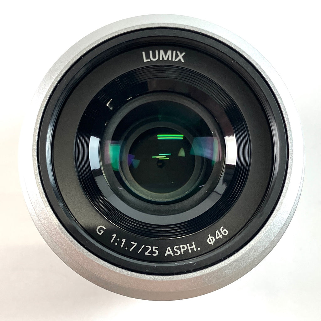 パナソニック Panasonic LUMIX G 25mm F1.7 ASPH. H-H025-S シルバー 一眼カメラ用レンズ（オートフォーカス） 【中古】