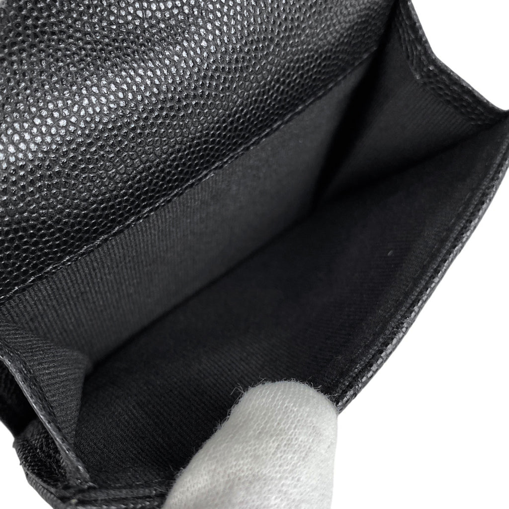 シャネル ココマーク 三つ折り財布 マトラッセ 三つ折り財布 キャビアスキン ブラック レディース 【中古】 
 ラッピング可