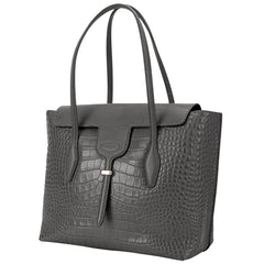 トッズ ロゴ トートバッグ ショルダーバッグ ハンドバッグ トートバッグ レザー グレー レディース 【中古】brbag