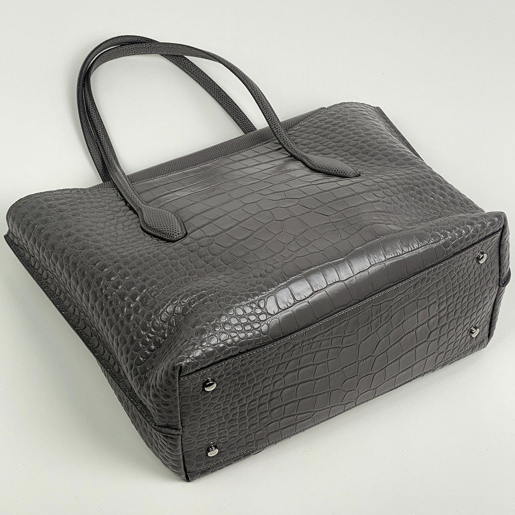 トッズ ロゴ トートバッグ ショルダーバッグ ハンドバッグ トートバッグ レザー グレー レディース 【中古】brbag