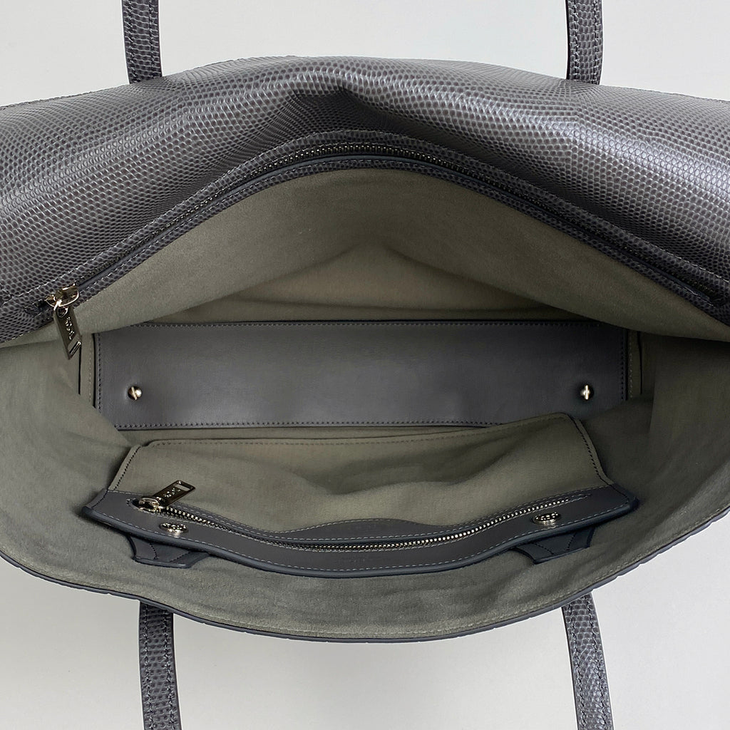 トッズ ロゴ トートバッグ ショルダーバッグ ハンドバッグ トートバッグ レザー グレー レディース 【中古】brbag