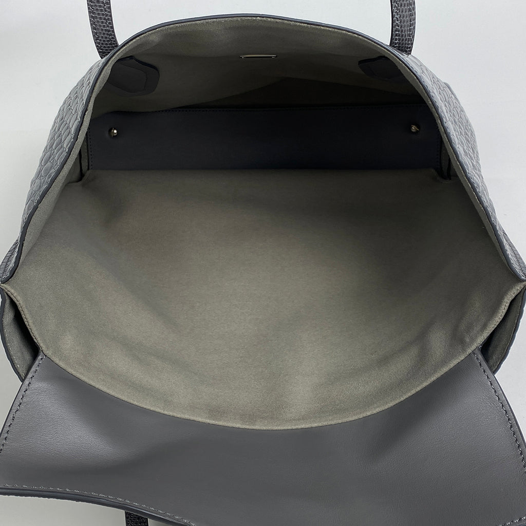 トッズ ロゴ トートバッグ ショルダーバッグ ハンドバッグ トートバッグ レザー グレー レディース 【中古】brbag