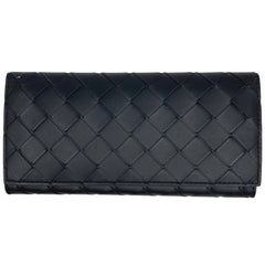 ボッテガヴェネタ イントレチャート 長財布 ナッパ 札入れ 長財布 レザー ブラック レディース 【中古】brbag