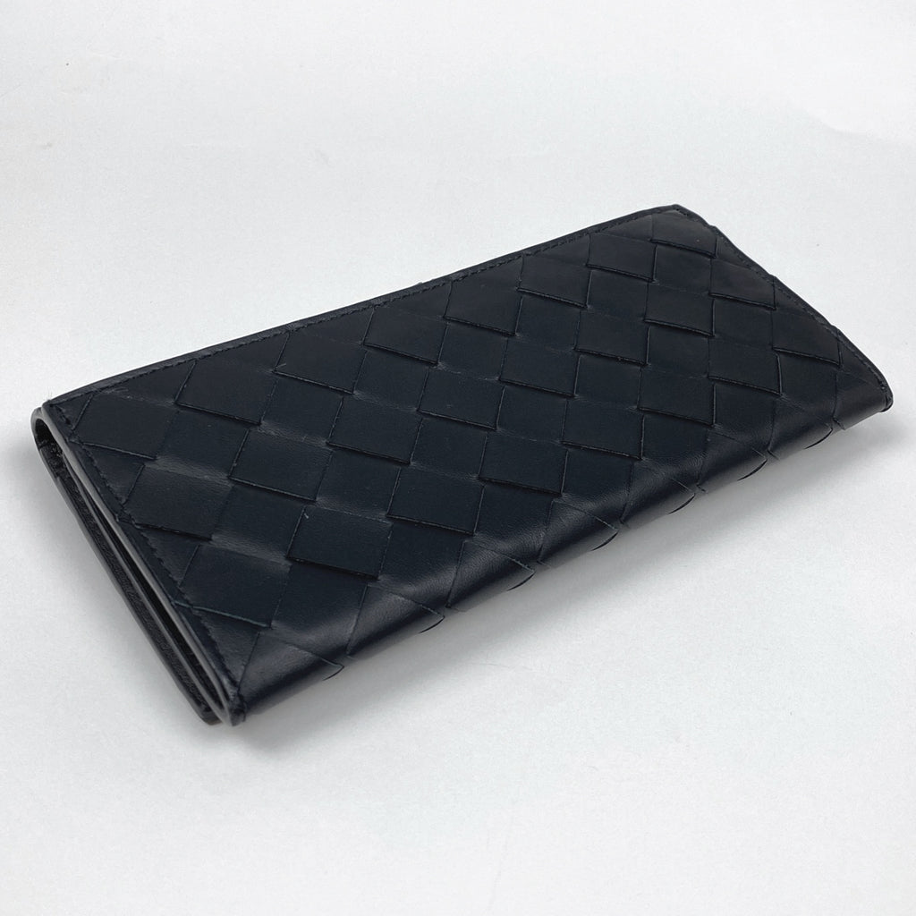 ボッテガヴェネタ イントレチャート 長財布 ナッパ 札入れ 長財布 レザー ブラック レディース 【中古】brbag