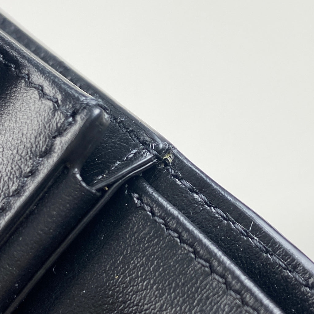 セリーヌ トリオンフ 三つ折り 財布 ロゴ 三つ折り財布 レザー ブラック レディース 【中古】brbag