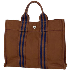 エルメス フールトゥ PM ハンドバッグ トートバッグ キャンバス ブラウン レディース 【中古】brbag